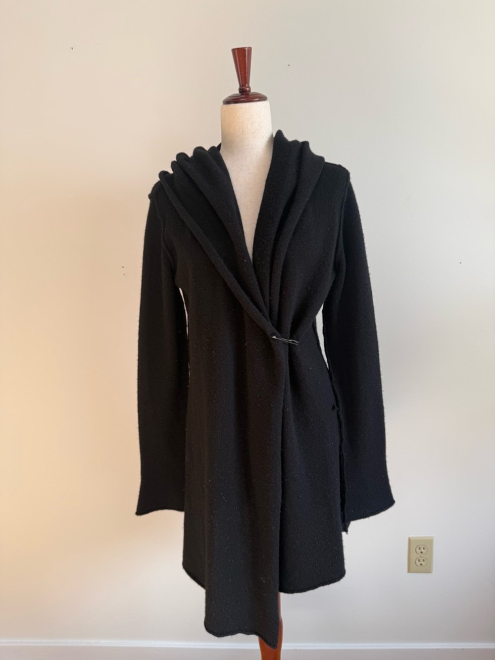 Vince Black Hooded Knit Cardigan